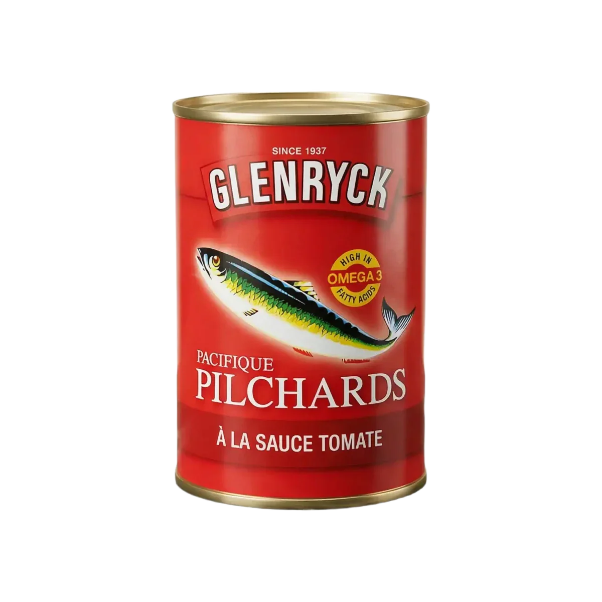 Blik sardines Pilchard in tomatensaus GLENRYCK.