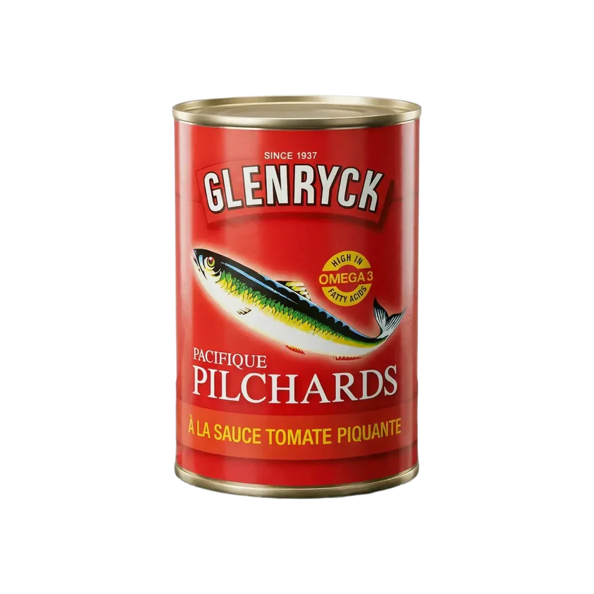 Pilchard Sardines in Spicy Tomato Sauce GLENRYCK — alternative packaging view | African grocery NKOSI