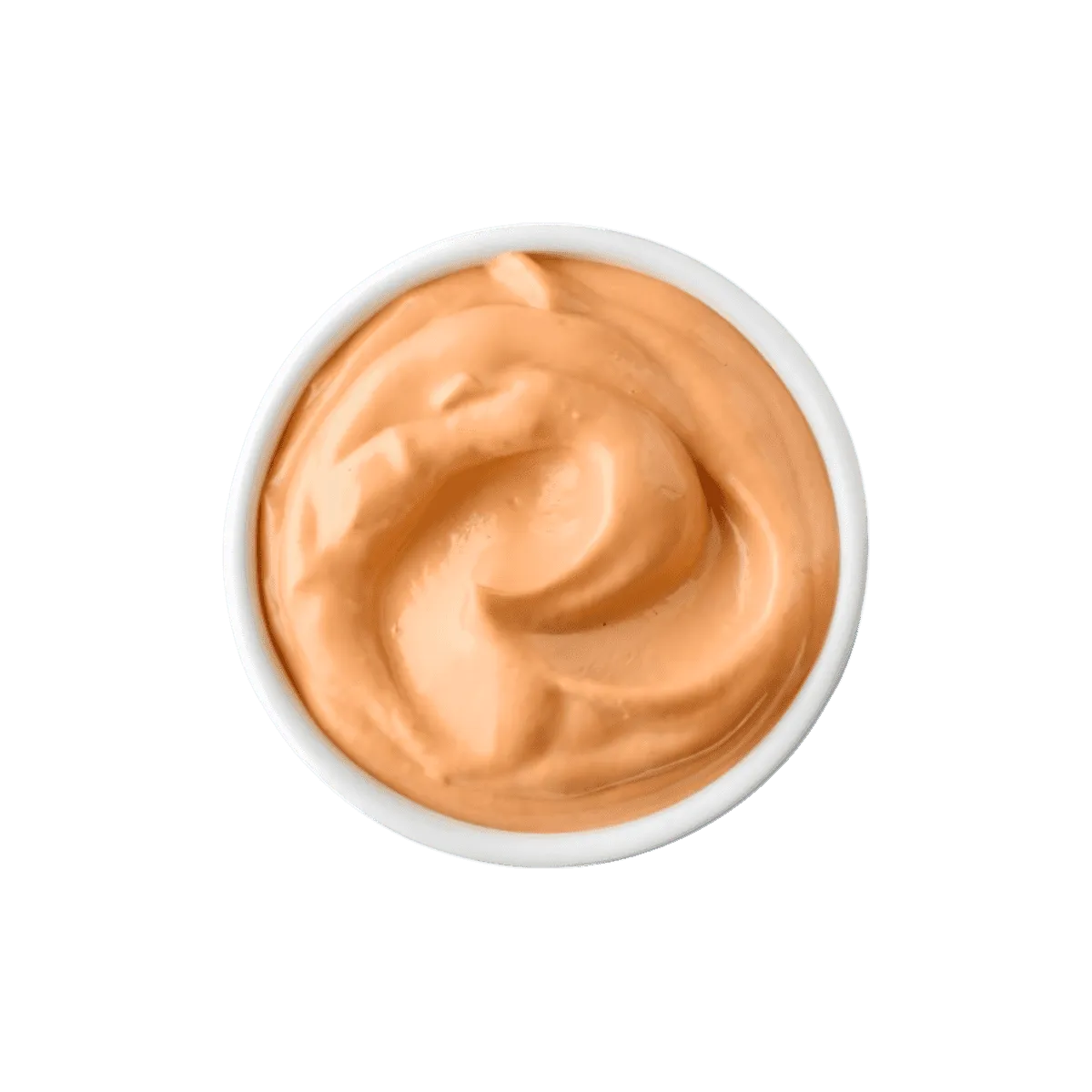 Vue rapprochée de la texture crémeuse de la Sauce Andalouse halal SAMIA, parfaite pour accompagner viandes et frites. Condiment prêt à l’emploi - NKOSI.