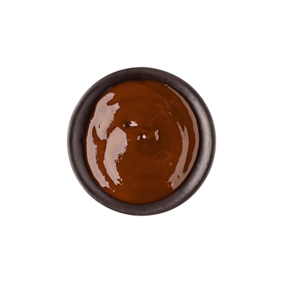 Vue rapprochée de la sauce barbecue halal SAMIA dans un bol noir, texture onctueuse et brillante parfaite pour accompagner les plats - NKOSI.