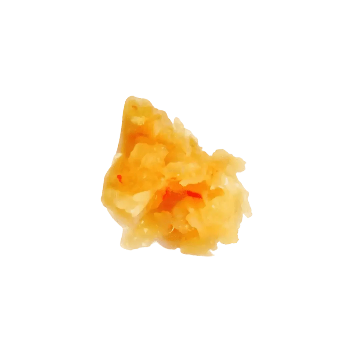 Golden yellow Creole sauce sold in packs by DAME BESSON, with small red pieces.