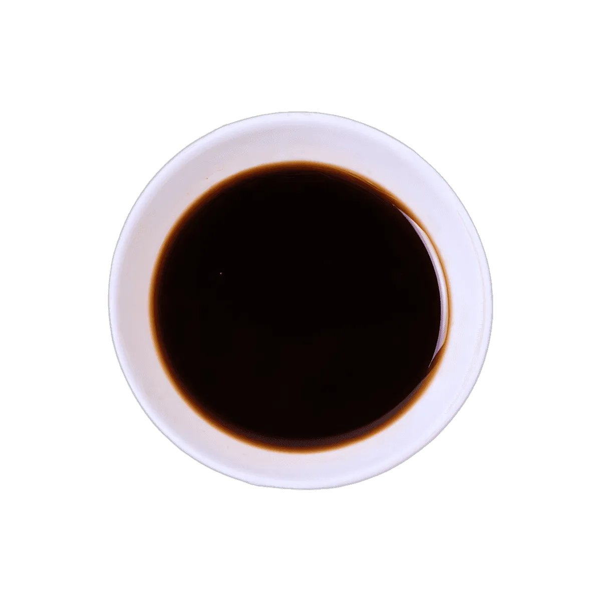 Bol blanc rempli de sauce soja RACINES BIO, texture fluide et couleur foncée, idéale pour marinades et sautés - ÉPICERIE SALÉE - NKOSI.