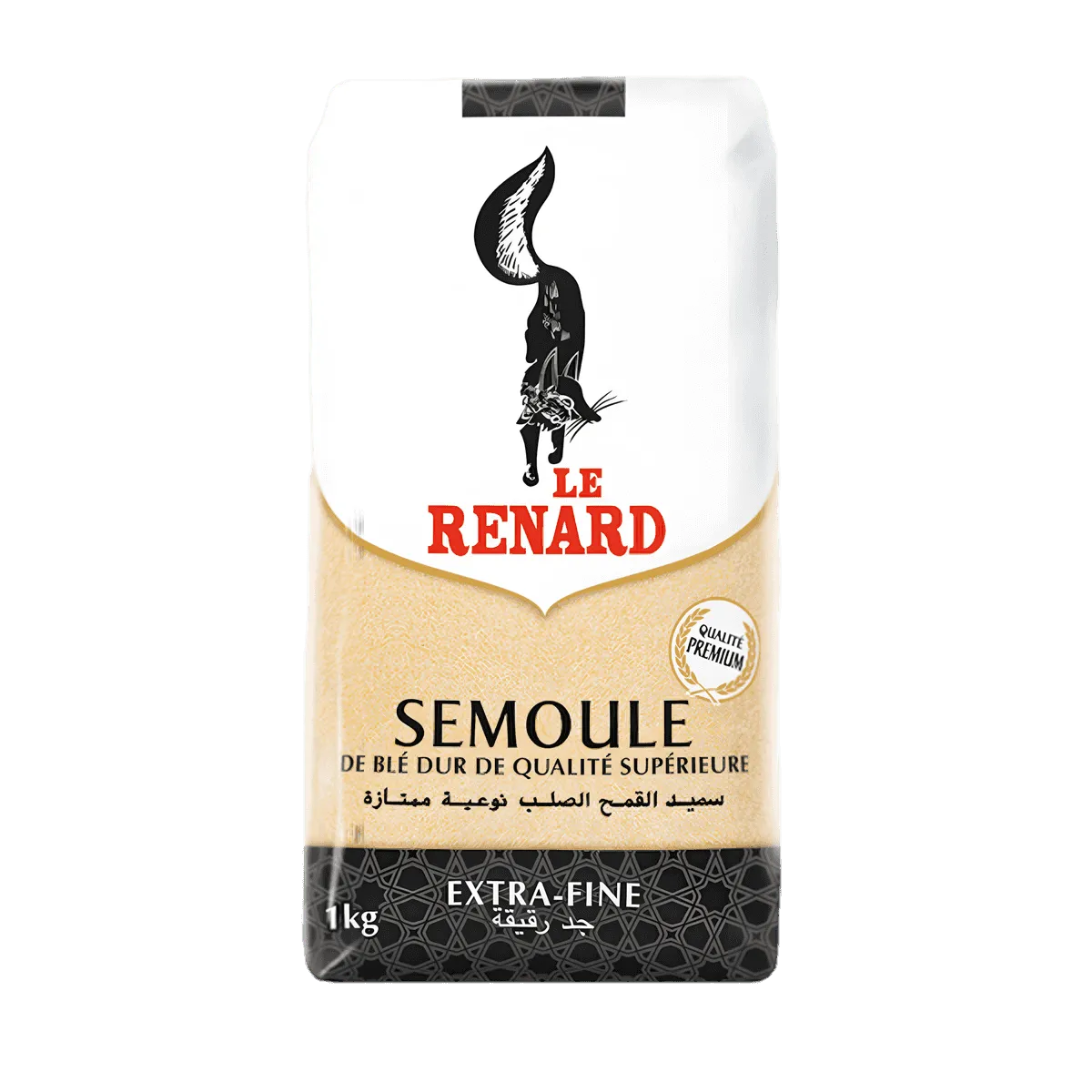 Semoule de blé extra-fine RENARD 1kg en paquet, qualité supérieure pour recettes salées et sucrées - ÉPICERIE SALÉE - NKOSI.