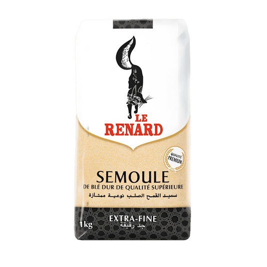Semoule de blé extra-fine RENARD 1kg en paquet, qualité supérieure pour recettes salées et sucrées - ÉPICERIE SALÉE - NKOSI.