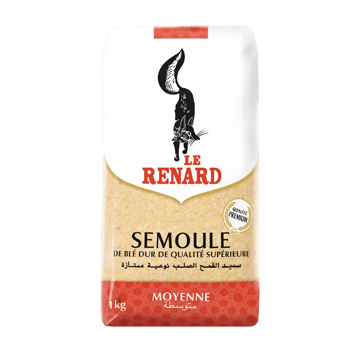 Semoule de blé moyenne RENARD - Polyvalente et Savoureuse, paquet 1kg pour couscous, gratins et desserts, qualité supérieure.