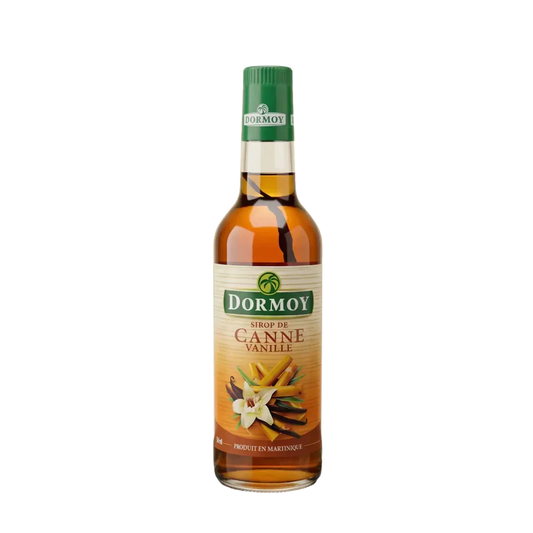 DORMOY cane sugar/vanilla syrup in a bottle. Product of Martinique, vanilla flavor.