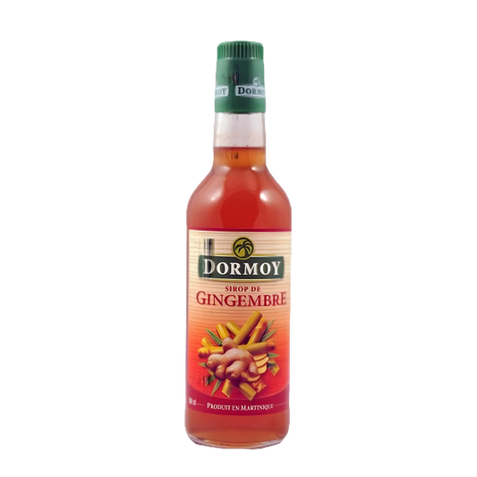 Bouteille de sirop de canne/gingembre DORMOY - Gingembre Dormoy, boisson épicée idéale pour cocktails, desserts ou marinades exotiques.