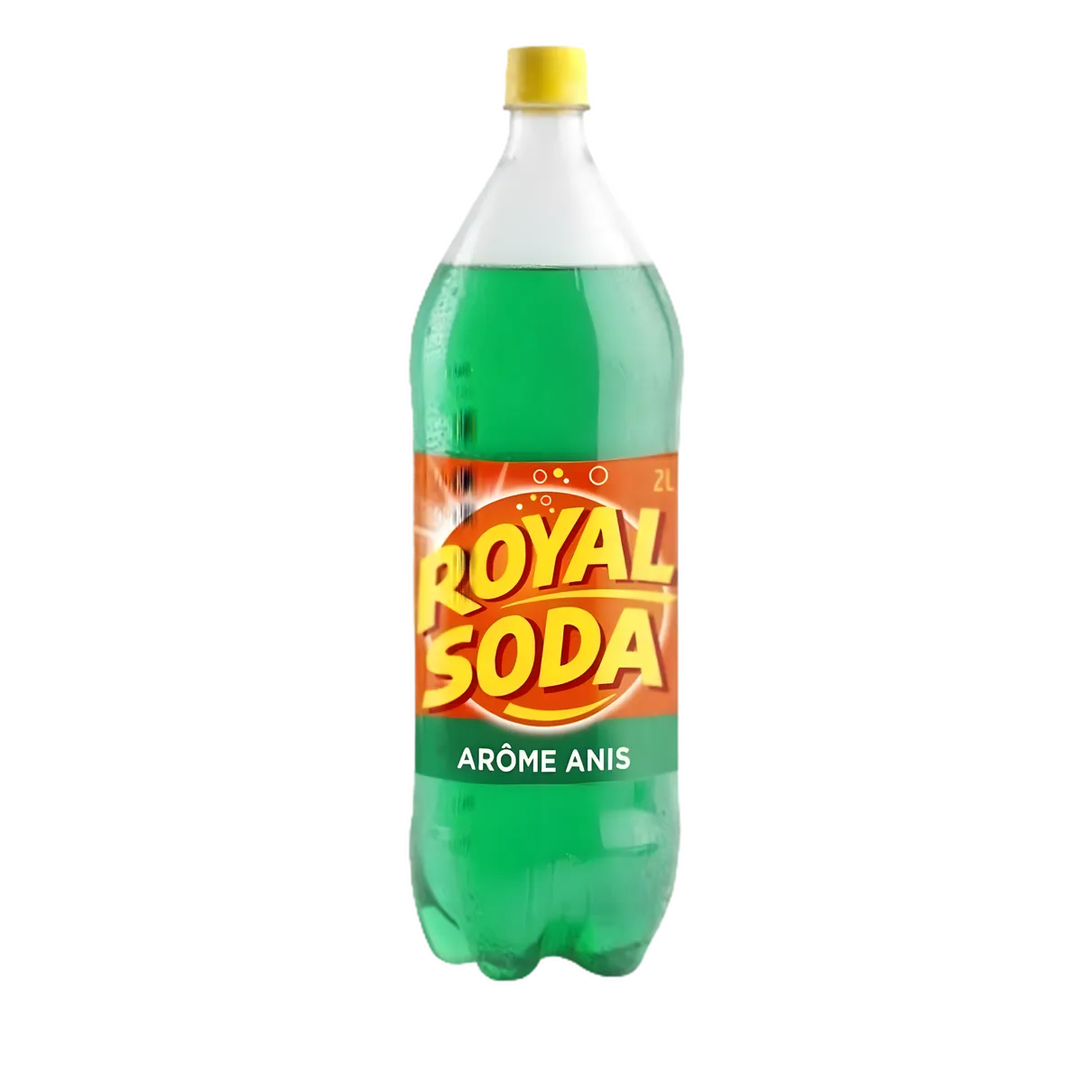 Soda anis ROYAL SODA - Unique | Goût d'anis distinctif en bouteille de 2L, boisson gazeuse verte rafraîchissante idéale pour les repas.
