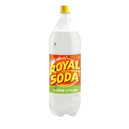 ROYAL SODA Citron - Soda pétillant 2L au goût citron, alliant acidité rafraîchissante et douceur. Boisson gazeuse idéale pour l'été.