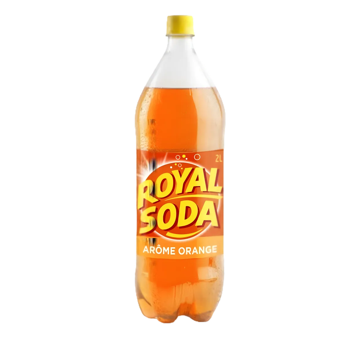 ROYAL SODA goût orange - Soda Orange Naturel en bouteille de 2L, boisson gazeuse rafraîchissante à la saveur authentique d'orange.