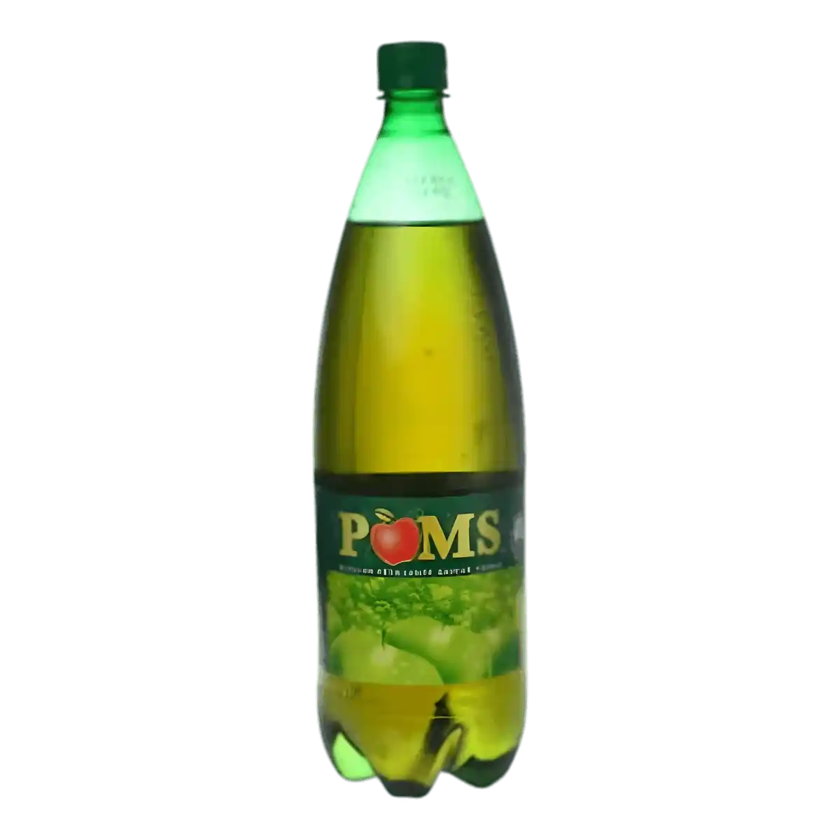 Bouteille de soda goût pomme POM'S - Rafraîchissant & Pétillant, boisson gazeuse aux pommes vertes en format 1,5L. Idéal pour les rayons boissons.