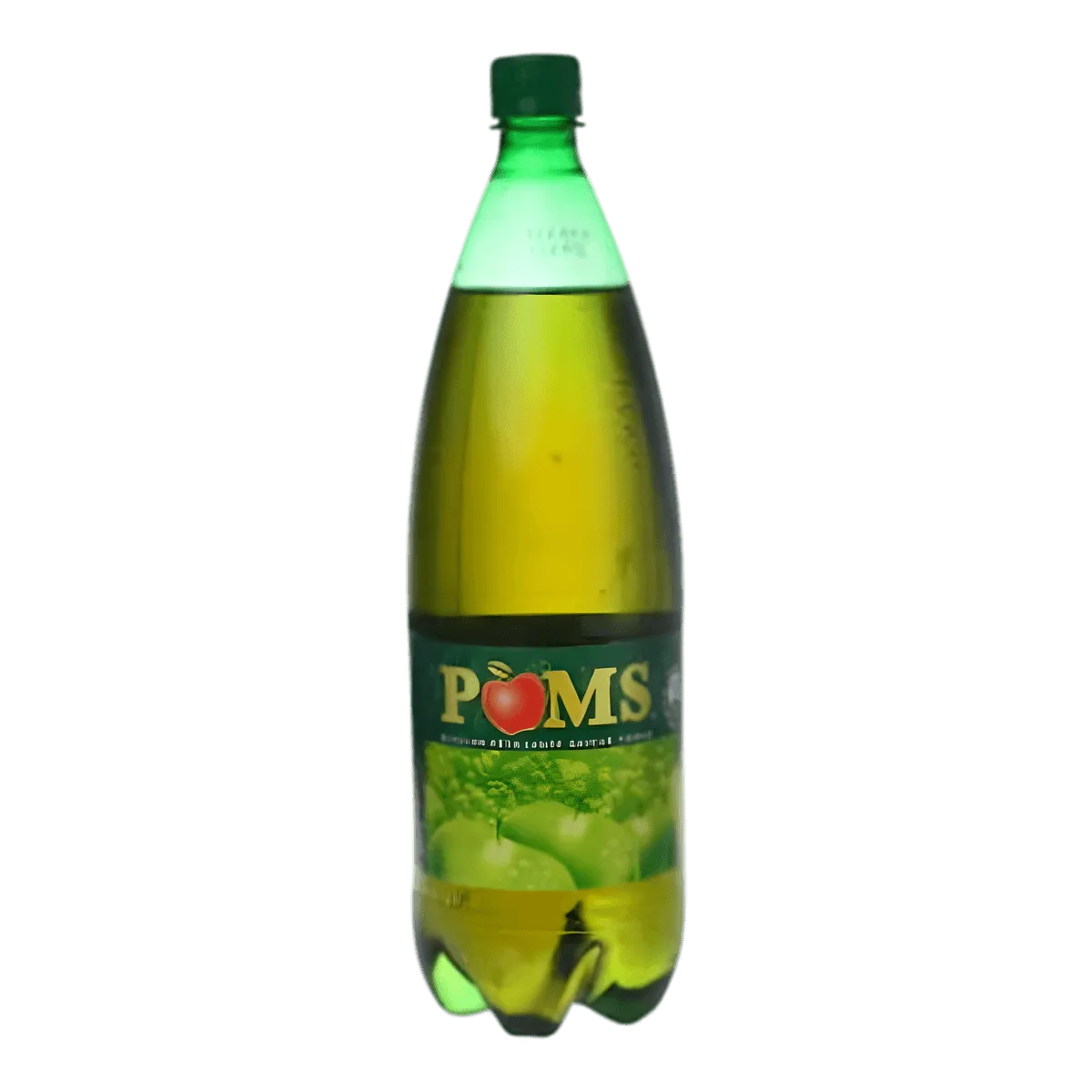 Bouteille de soda goût pomme POM'S - BOISSON - NKOSI, boisson gazeuse rafraîchissante à l'arôme de pomme verte, idéale pour les pauses désaltérantes.