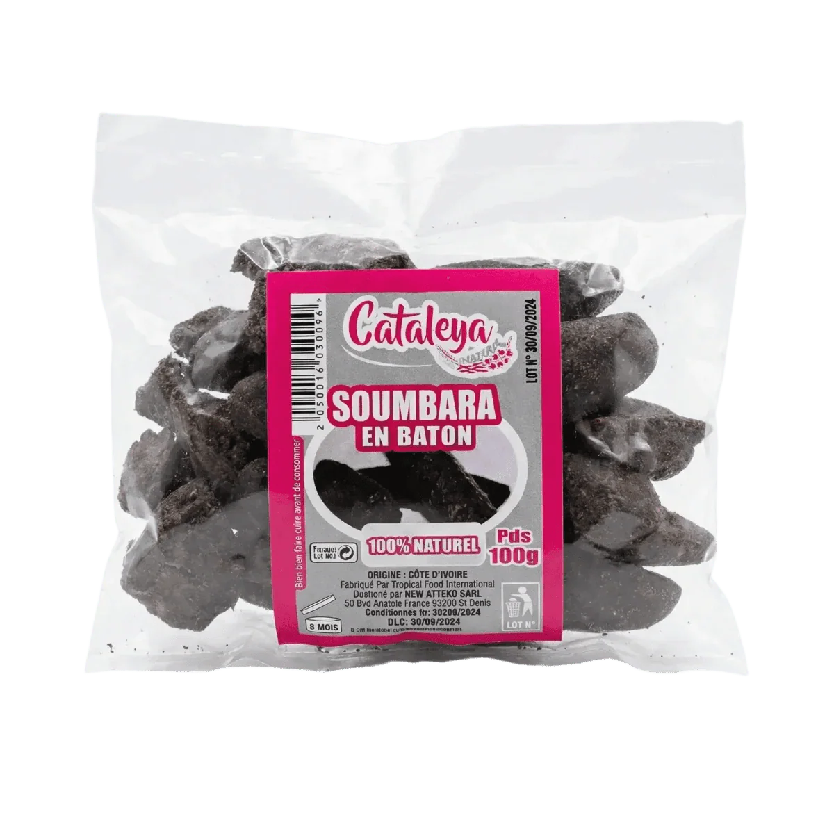 Sachet de Soumbara en bâton CATALEYA. L'emballage transparent laisse voir les produits.