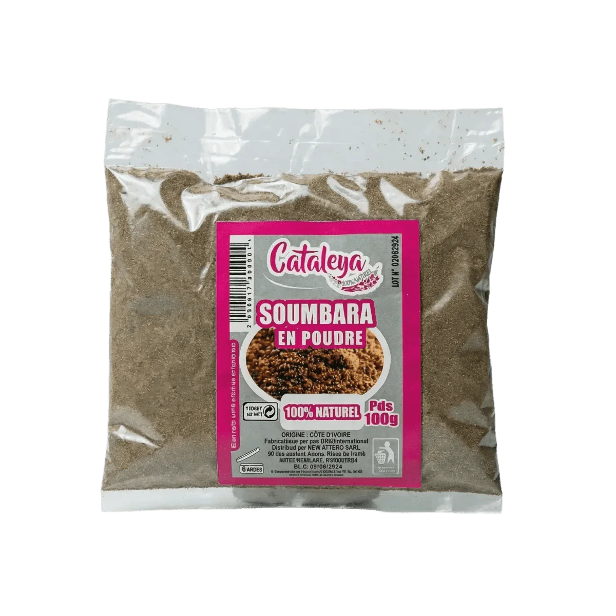 Bolsa de Soumbara en polvo CATALEYA: especia 100% natural de Costa de Marfil.