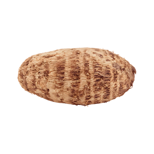 Taro - Tubercule Taro entier à peau rugueuse, riche en fibres, idéal pour plats mijotés ou purées. Aliment frais et polyvalent.