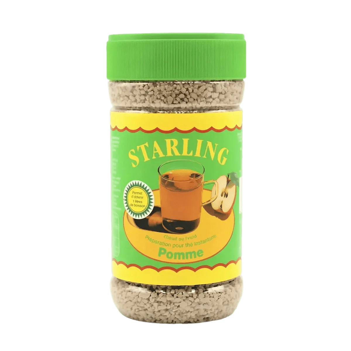 STARLING appelthee in pot van 400g, met afbeelding van een glas thee en een gesneden appel.