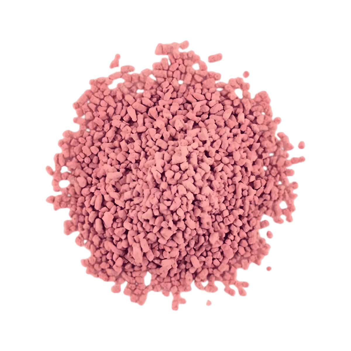 Roselle pink tea sold in bulk by Starling, forming a cluster of irregular granules.