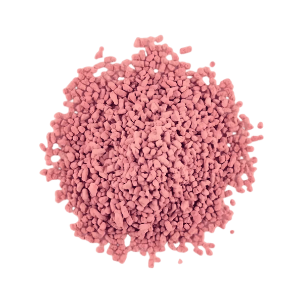 Thé au bissap rosé vendu par lot de Starling, formant un amas de granules irréguliers.
