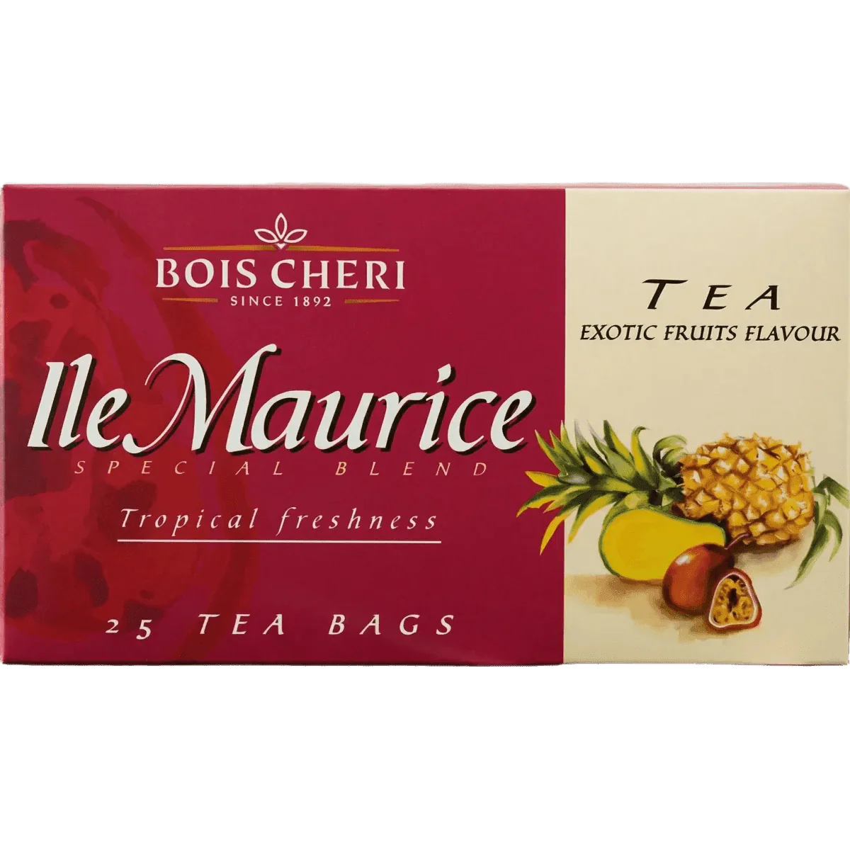 Boîte thee Bois Chéri "Île Maurice" exotische fruitsmaak met ananas, mango.
