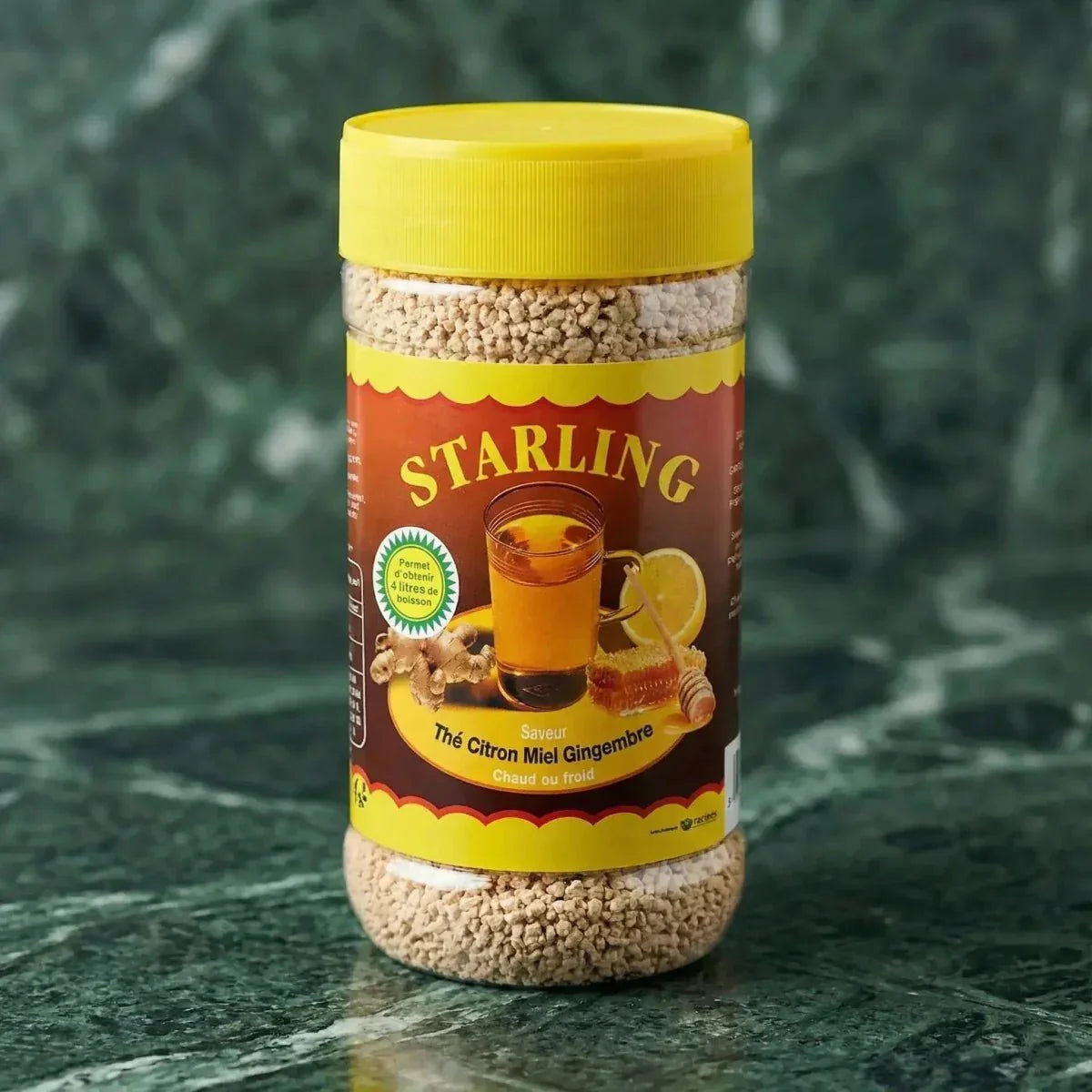 Instantthee met honing, citroen en gember van Starling.
