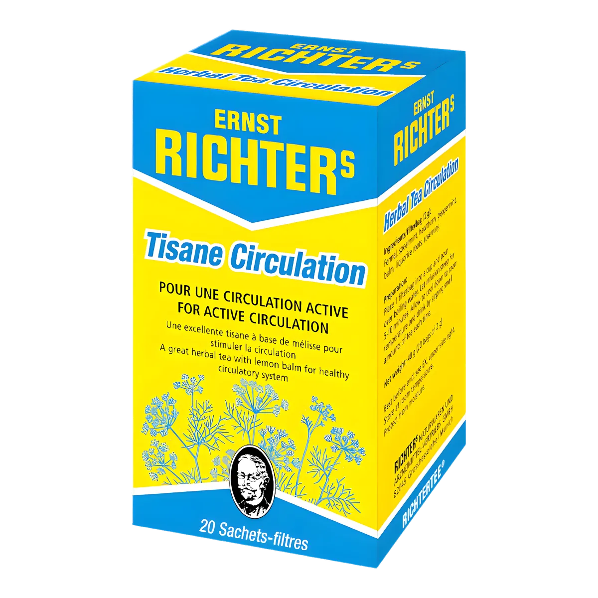 Boîte de Tisane Circulation DR ERNST'S - Bien-Être Circulatoire, 20 sachets-filtres à base de plantes pour favoriser la circulation sanguine.
