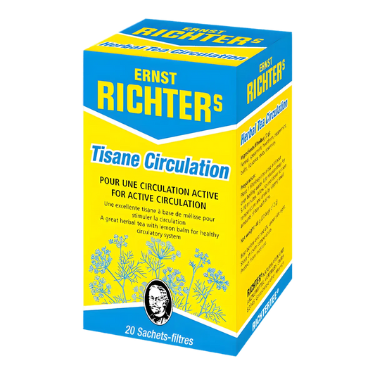 Boîte de Tisane Circulation DR ERNST'S - Bien-Être Circulatoire, 20 sachets-filtres à base de plantes pour favoriser la circulation sanguine.