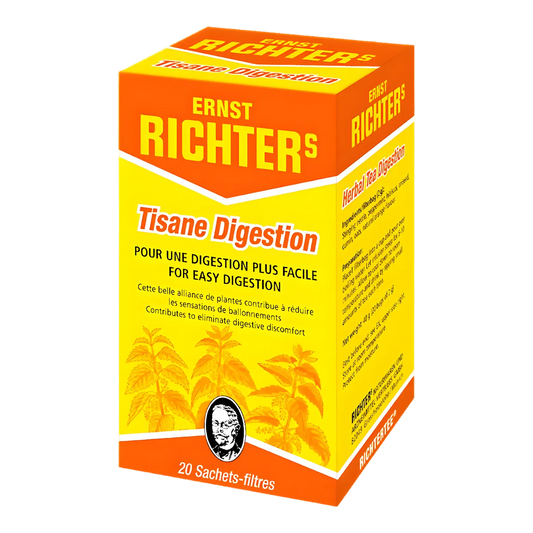 Tisane Digestion DR ERNST'S - Tisanes naturelles digestives en boîte de 20 sachets pour faciliter la digestion et réduire les ballonnements.