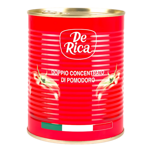 Boîte de tomate concentrée DE RICA - Riche en saveurs, idéale pour sauces, soupes et plats mijotés. Épicerie salée de qualité.