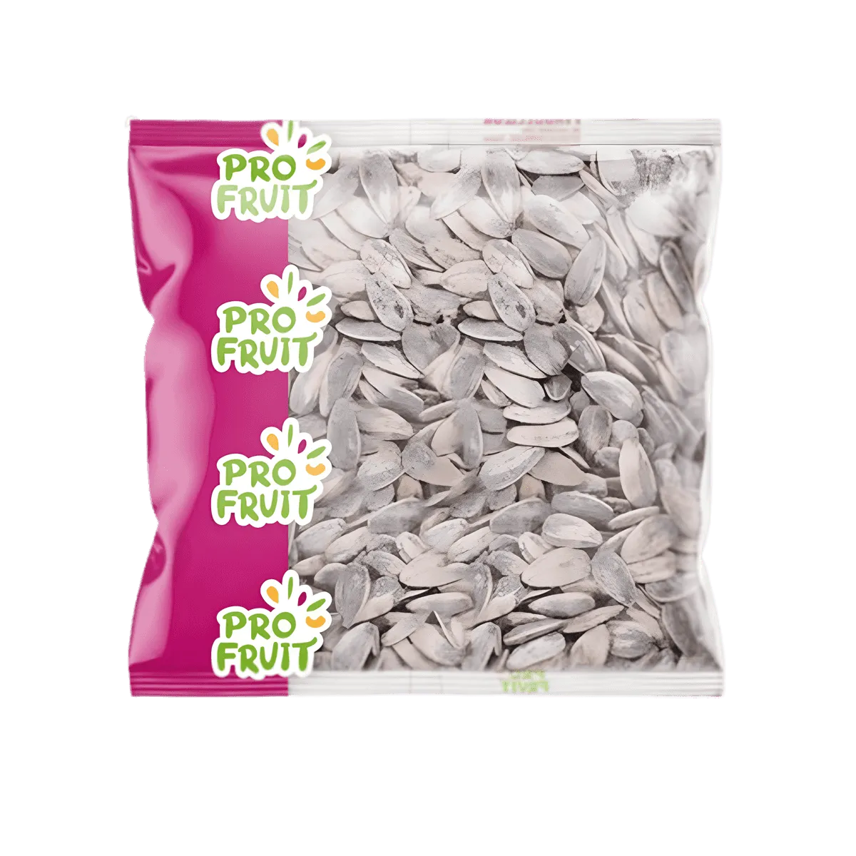Tournesols grillés et salés PROFRUIT en sachet transparent avec logo coloré, catégorie FRUITS / LÉGUME / PLANTE SEC - NKOSI.