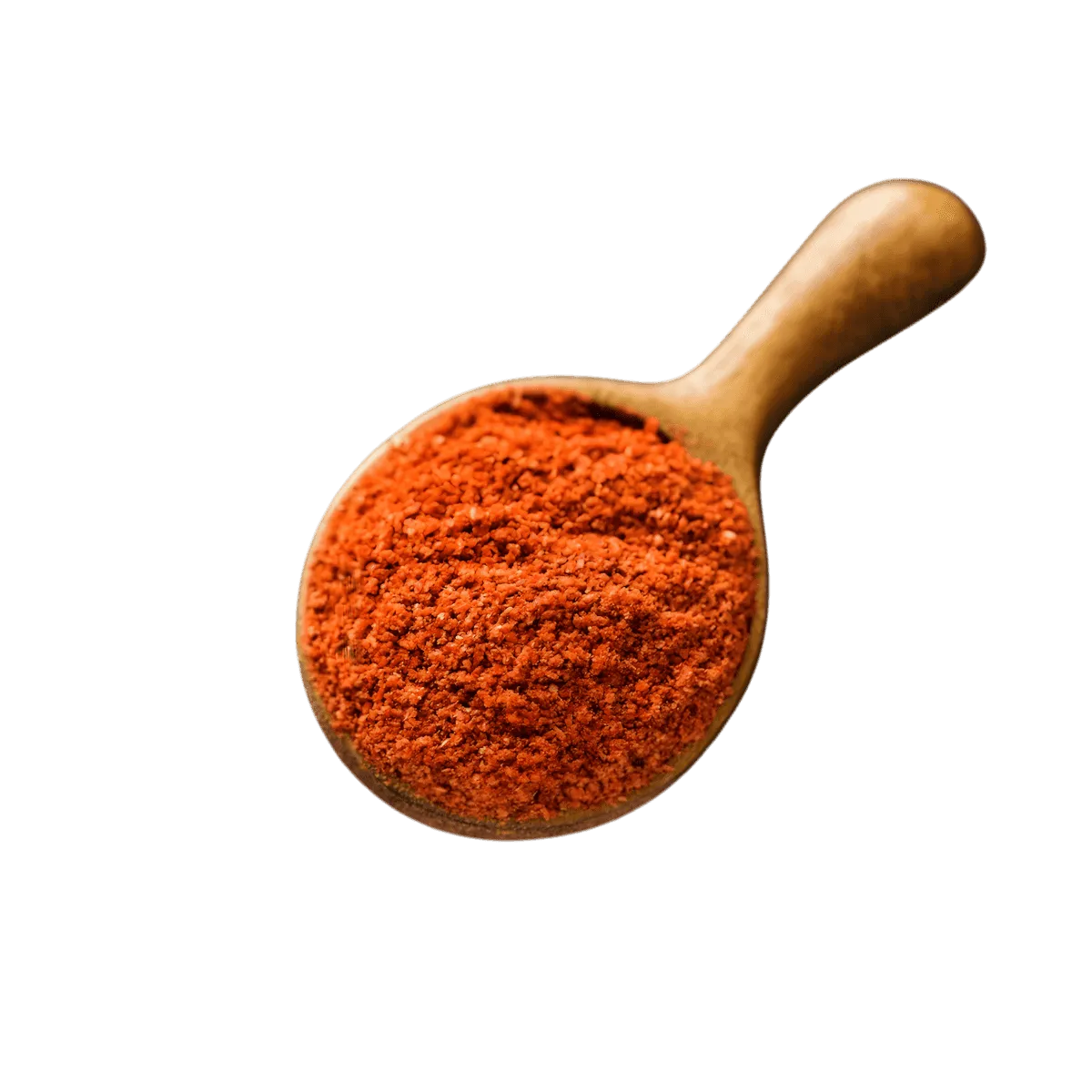 Assaisonnement Tout en 1 Tomate JUMBO en poudre rouge dans une cuillère en bois, parfait pour soupes et plats mijotés - ÉPICERIE SALÉE.