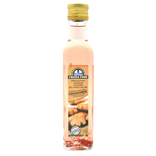 Fles gembercaneazijn Creole Food. Etiket met logo.